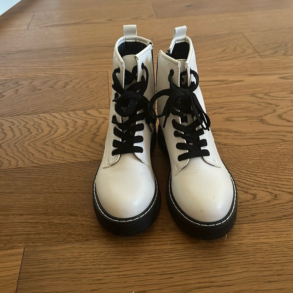 Ladies white booties